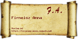 Firneisz Anna névjegykártya